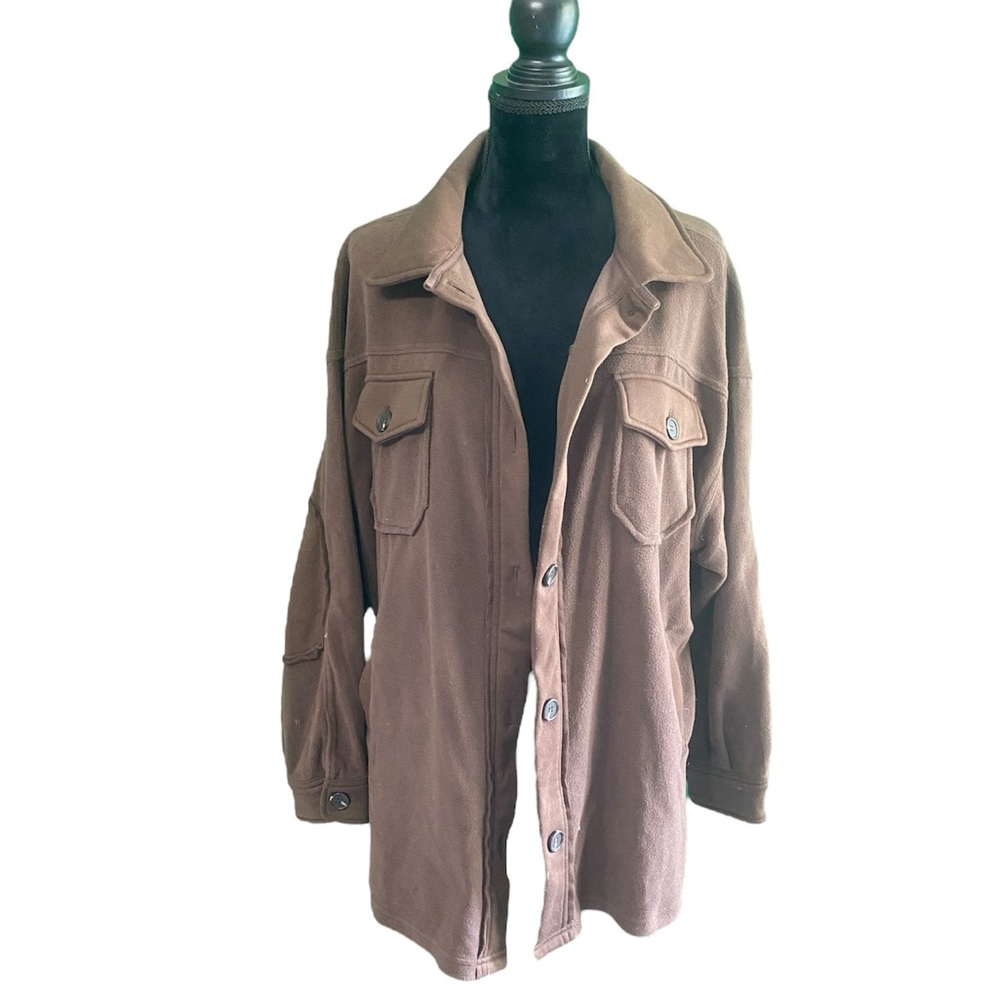 Zenana Women's XL Brown Stylish Fleece Jacket